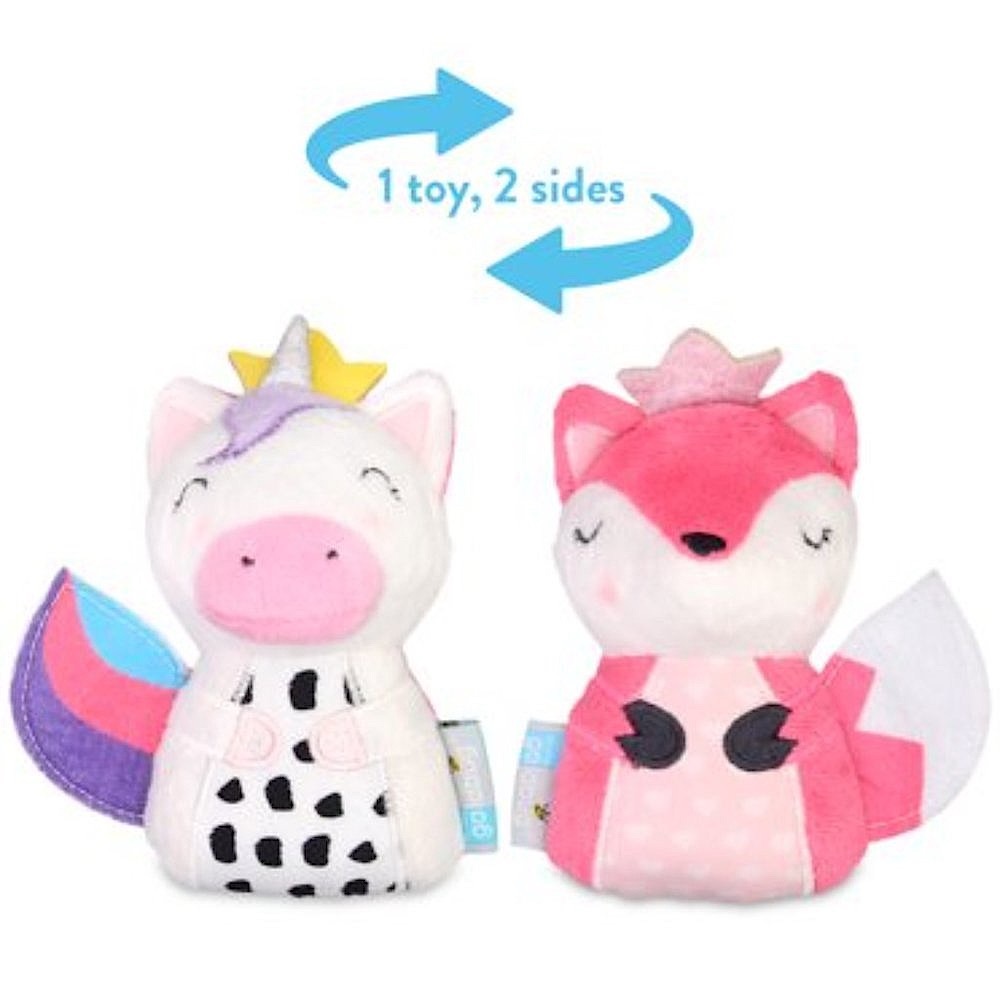 Goldbug Transforming Flip A Pal Unicorn Fox Activity Plush Crinkle Baby Toy NEW